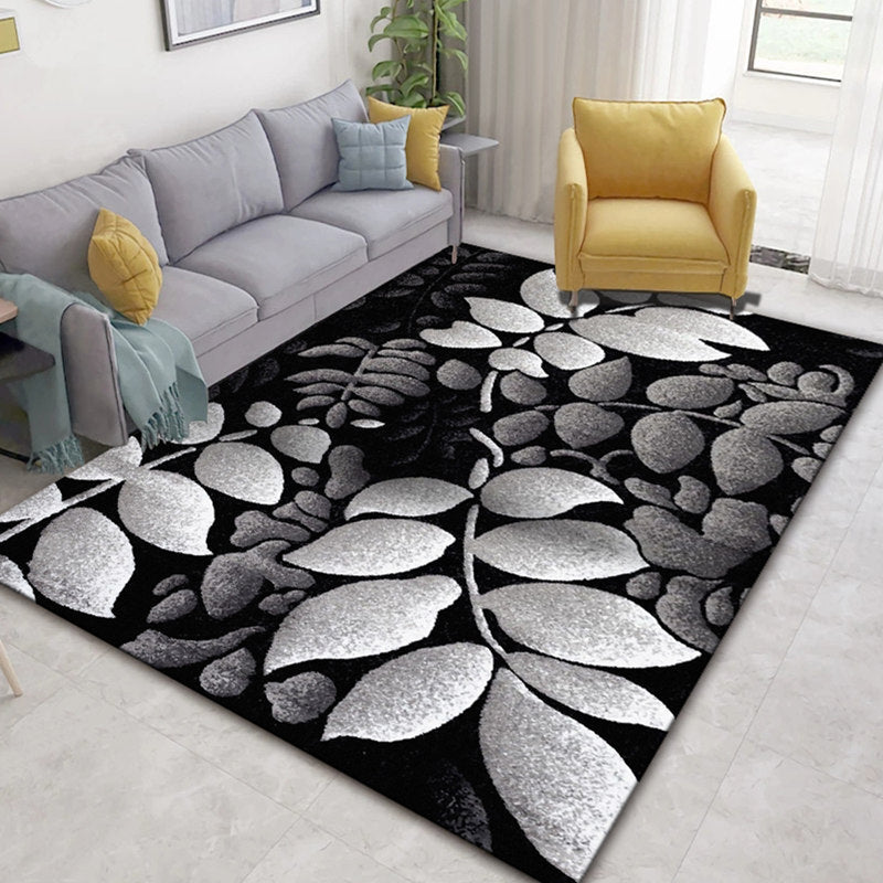 Frendorf | Glam Nordic Area Rug Mehrfarbig Pflanzen Teppich Fleckbeständig Waschbar Rutschfeste Unterlage Teppich für Sitzbereich