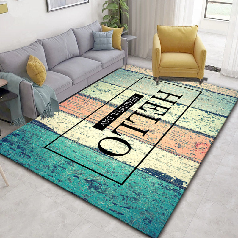 Frendorf | Glam Nordic Area Rug Mehrfarbig Pflanzen Teppich Fleckbeständig Waschbar Rutschfeste Unterlage Teppich für Sitzbereich