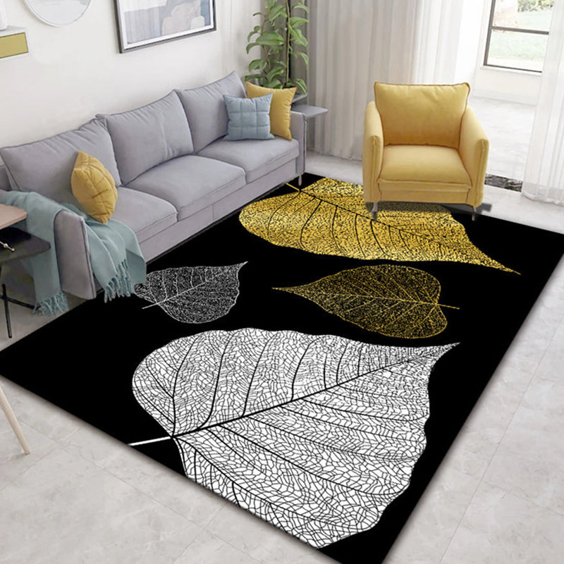 Frendorf | Glam Nordic Area Rug Mehrfarbig Pflanzen Teppich Fleckbeständig Waschbar Rutschfeste Unterlage Teppich für Sitzbereich
