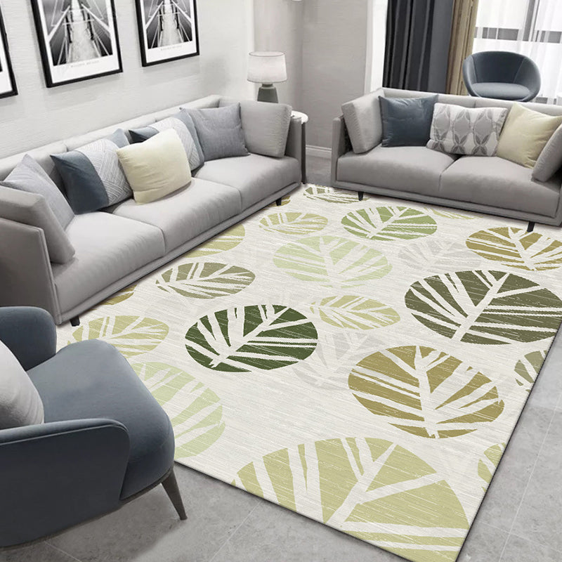 Frendorf | Glam Nordic Area Rug Mehrfarbig Pflanzen Teppich Fleckbeständig Waschbar Rutschfeste Unterlage Teppich für Sitzbereich