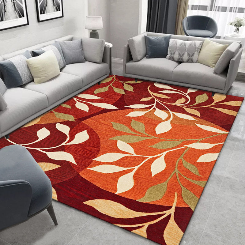 Frendorf | Glam Nordic Area Rug Mehrfarbig Pflanzen Teppich Fleckbeständig Waschbar Rutschfeste Unterlage Teppich für Sitzbereich
