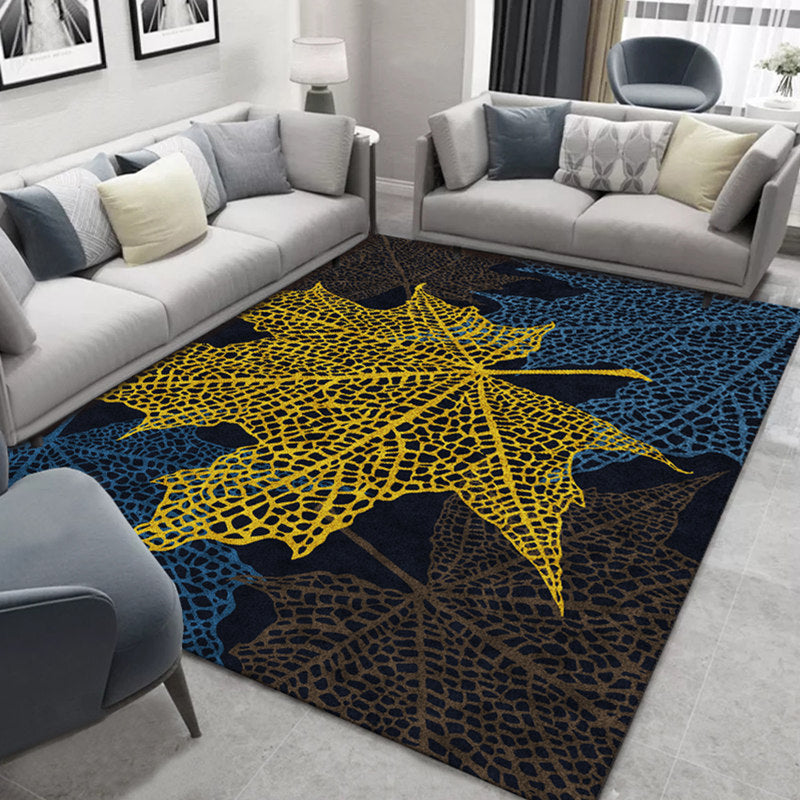 Frendorf | Glam Nordic Area Rug Mehrfarbig Pflanzen Teppich Fleckbeständig Waschbar Rutschfeste Unterlage Teppich für Sitzbereich