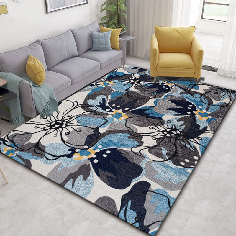 Frendorf | Glam Nordic Area Rug Mehrfarbig Pflanzen Teppich Fleckbeständig Waschbar Rutschfeste Unterlage Teppich für Sitzbereich