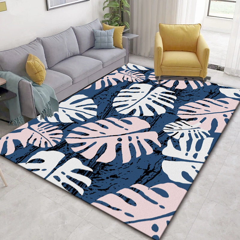 Frendorf | Glam Nordic Area Rug Mehrfarbig Pflanzen Teppich Fleckbeständig Waschbar Rutschfeste Unterlage Teppich für Sitzbereich