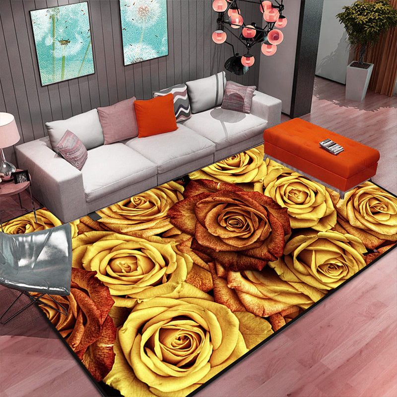 Frendorf | Multicolor Fußmatte Zeitgenössische Blumenmatte Synthetisch Fleckenbeständig Rutschfeste Rückseite Waschbar Bereichsteppich