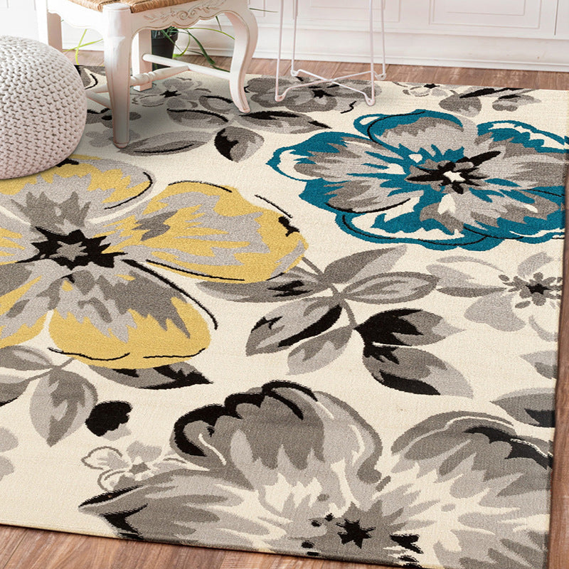 Frendorf | Multicolor Fußmatte Zeitgenössische Blumenmatte Synthetisch Fleckenbeständig Rutschfeste Rückseite Waschbar Bereichsteppich