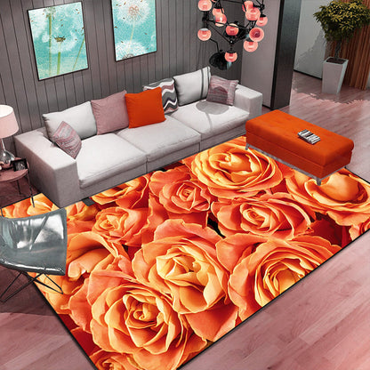 Frendorf | Multicolor Fußmatte Zeitgenössische Blumenmatte Synthetisch Fleckenbeständig Rutschfeste Rückseite Waschbar Bereichsteppich