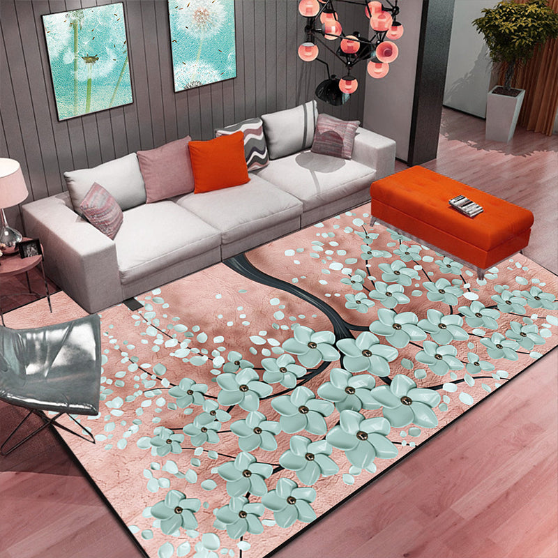 Frendorf | Multicolor Fußmatte Zeitgenössische Blumenmatte Synthetisch Fleckenbeständig Rutschfeste Rückseite Waschbar Bereichsteppich