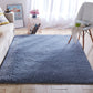 Multi-Color Home Area Rug Nordic Plain Rug Fluffy Machine Washable Stain Resistant Anti-Slip Backing Rug with Braided Trim