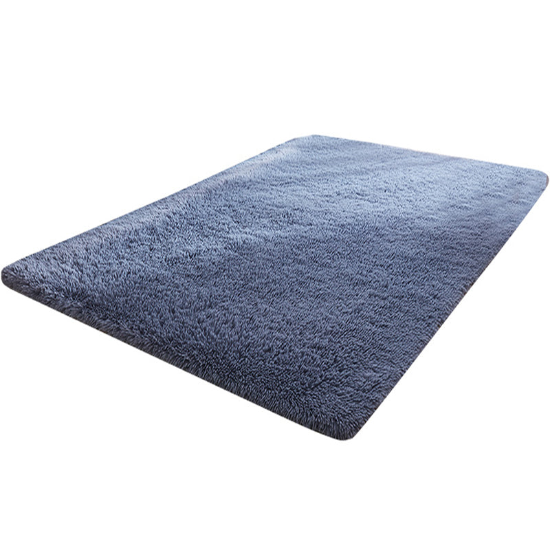 Multi-Color Home Area Rug Nordic Plain Rug Fluffy Machine Washable Stain Resistant Anti-Slip Backing Rug with Braided Trim
