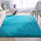 Multi-Color Home Area Rug Nordic Plain Rug Fluffy Machine Washable Stain Resistant Anti-Slip Backing Rug with Braided Trim