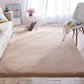 Multi-Color Home Area Rug Nordic Plain Rug Fluffy Machine Washable Stain Resistant Anti-Slip Backing Rug with Braided Trim