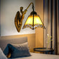 Frendorf | Mediterrane Getapte Wandlamp Gekleurd Kunstglas Vanity Verlichting voor Badkamer