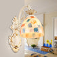 Weiße Wandlampe Traditionelle Tiffany-Glasglockenschirm-Wandleuchte für Korridor