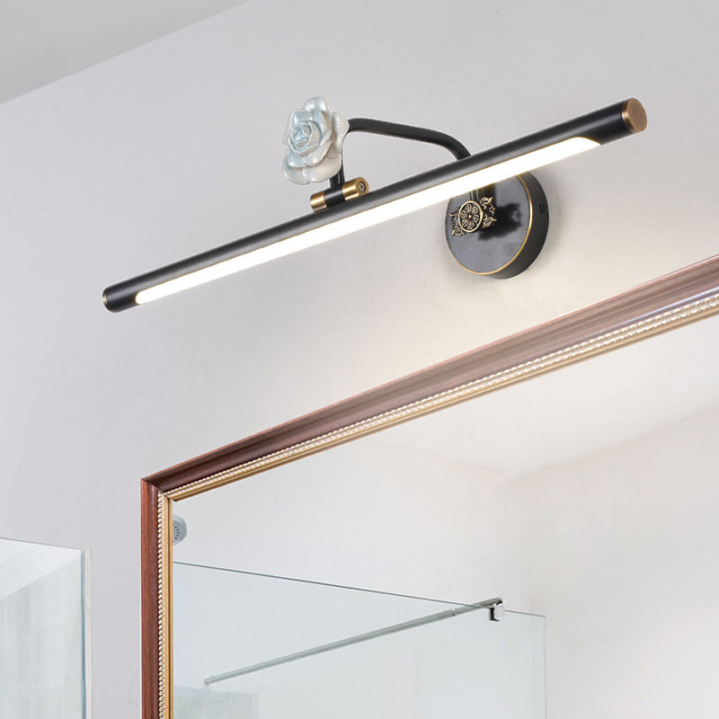Schwarz/Antik Messing Verlängerte Vanity Licht Leuchte Klassisch Metall LED 14"/18"/23" W Badezimmer Wandleuchte Lampe in Weiß/Warm/Naturlicht