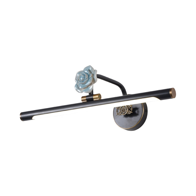Schwarz/Antik Messing Verlängerte Vanity Licht Leuchte Klassisch Metall LED 14"/18"/23" W Badezimmer Wandleuchte Lampe in Weiß/Warm/Naturlicht