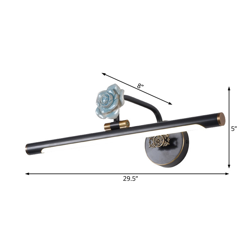 Frendorf | Zwart/Antiek Messing Verlengd Vanity Licht Armatuur Klassiek Metaal LED 14"/18"/23" W Badkamer Wandlamp in Wit/Warm/Natuurlijk Licht