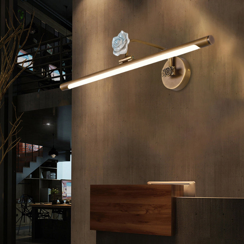 Frendorf | Zwart/Antiek Messing Verlengd Vanity Licht Armatuur Klassiek Metaal LED 14"/18"/23" W Badkamer Wandlamp in Wit/Warm/Natuurlijk Licht