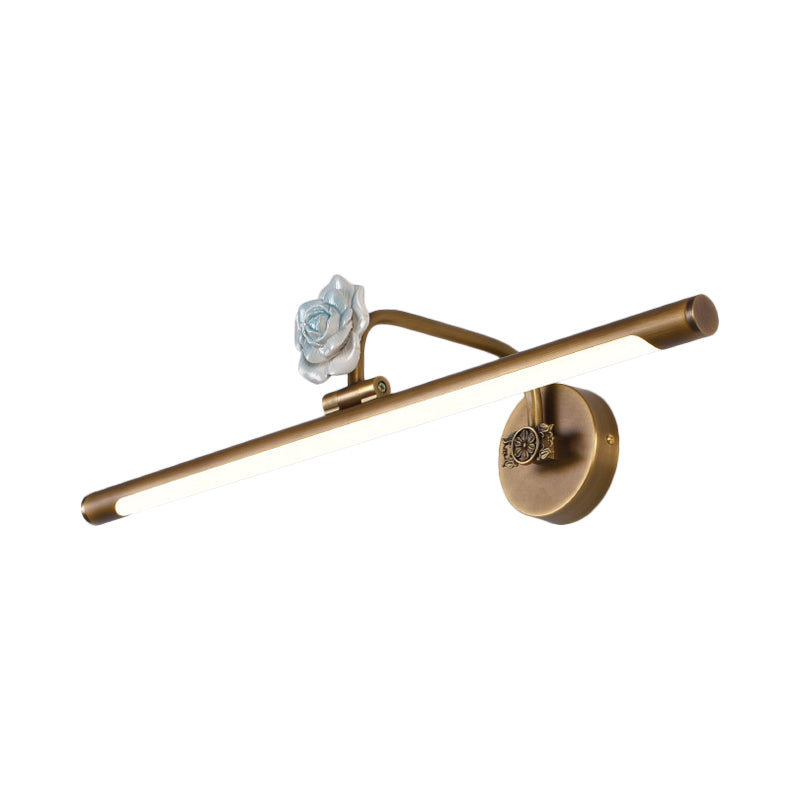 Schwarz/Antik Messing Verlängerte Vanity Licht Leuchte Klassisch Metall LED 14"/18"/23" W Badezimmer Wandleuchte Lampe in Weiß/Warm/Naturlicht