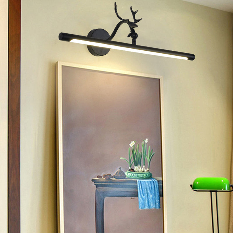 Frendorf | Lineare Vanity Lampe Traditionell 18"/23"/29.5" Breite LED Metall Wandleuchte in Schwarz für Badezimmer