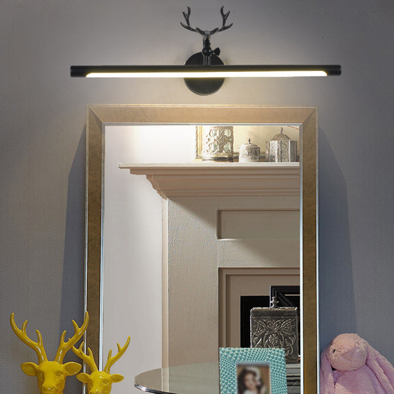 Frendorf | Lineare Vanity Lampe Traditionell 18"/23"/29.5" Breite LED Metall Wandleuchte in Schwarz für Badezimmer