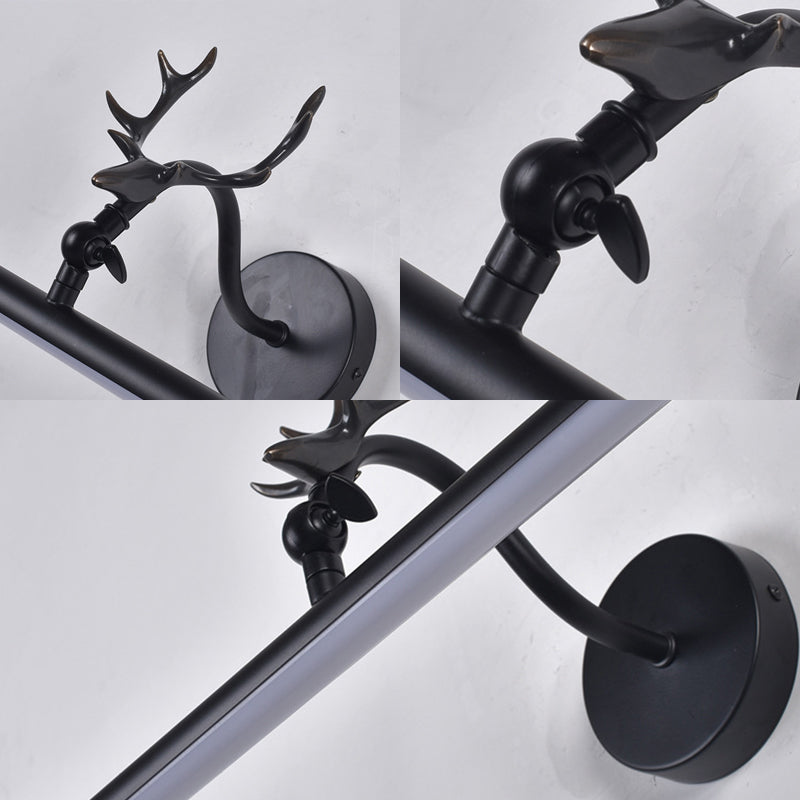 Frendorf | Lineare Vanity Lampe Traditionell 18"/23"/29.5" Breite LED Metall Wandleuchte in Schwarz für Badezimmer