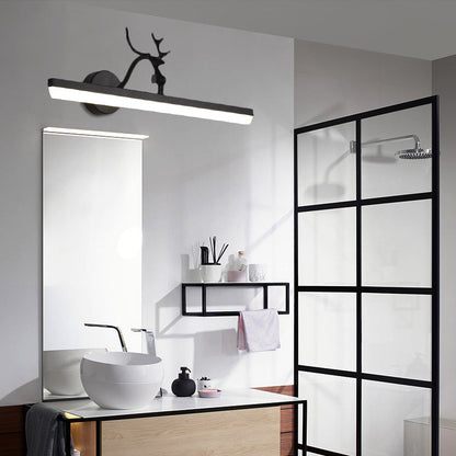 Frendorf | LED Wandlamp met Lineaire Metalen Schaduw Klassieke Badkamer Vanity Verlichting Fixture in Zwart, 16,5"/28"/38" Breed