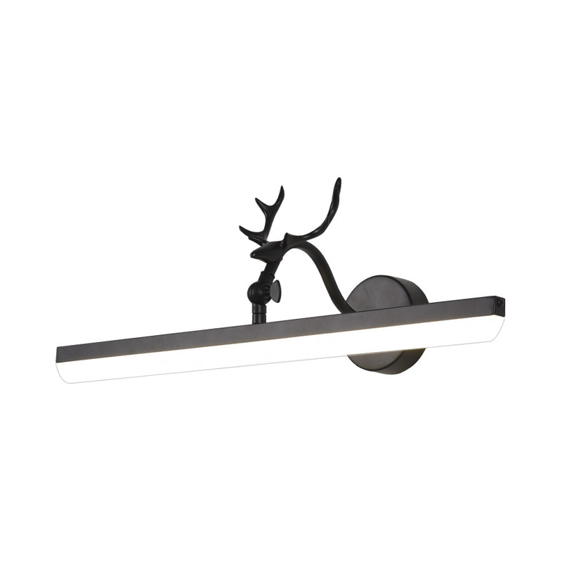 Frendorf | LED Wandlamp met Lineaire Metalen Schaduw Klassieke Badkamer Vanity Verlichting Fixture in Zwart, 16,5"/28"/38" Breed