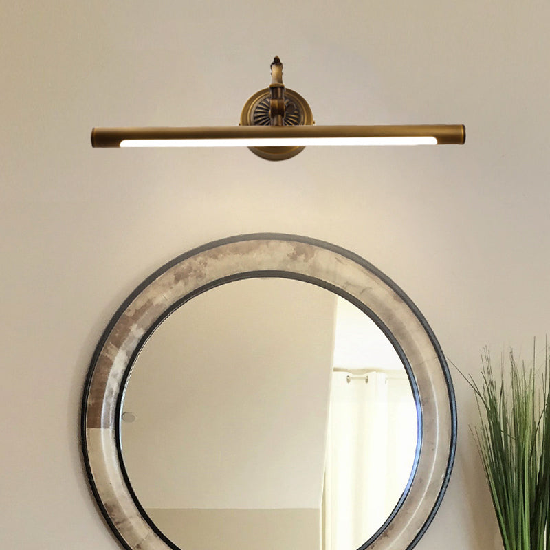 Frendorf | 18"/23"/29.5" Breite lineare Wandleuchte traditionelle LED Metall wandmontierte Spiegelbeleuchtung in antikmessing
