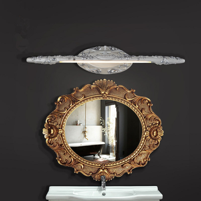 Frendorf | 19.5"/23.5"/26" Breite Silberne Verlängerte Waschtischleuchte Klassische Metall LED Badezimmer Wandlampe, Weiß/Warmes Licht