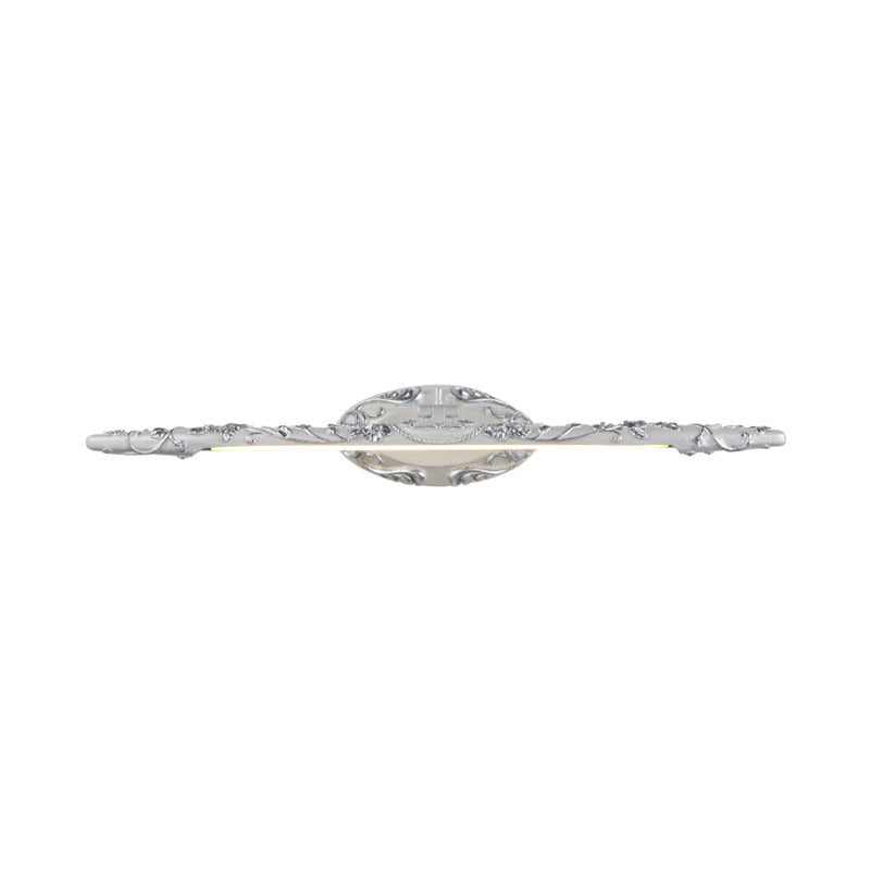 Frendorf | 19.5"/23.5"/26" Breite Silberne Verlängerte Waschtischleuchte Klassische Metall LED Badezimmer Wandlampe, Weiß/Warmes Licht