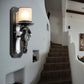 Frendorf | 1 Hoofde Indoor Wandlamp Nautische Stijl Blauw/Wit Wandverlichting met Cilinder Opal Glasschaduw en Ankerontwerp