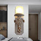 Frendorf | 1 Hoofde Indoor Wandlamp Nautische Stijl Blauw/Wit Wandverlichting met Cilinder Opal Glasschaduw en Ankerontwerp