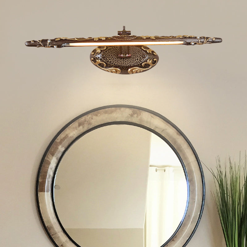 Braun verlängerte Vanity-Leuchte Klassische Metall LED Badezimmer Wandleuchte Lampe in Weiß/Warmlicht, 19,5"/23,5"/26" breit