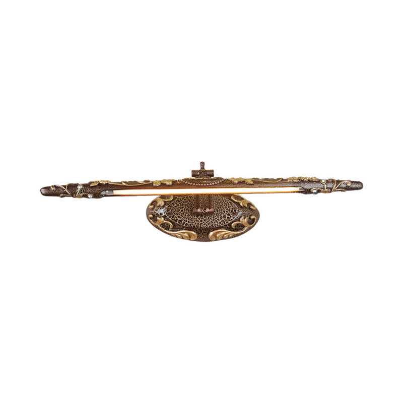 Frendorf | Braune verlängerte Vanity-Light-Armatur klassische Metall-LED-Badezimmer-Wandleuchte Lampe in Weiß/Warmlicht, 19,5"/23,5"/26" breit