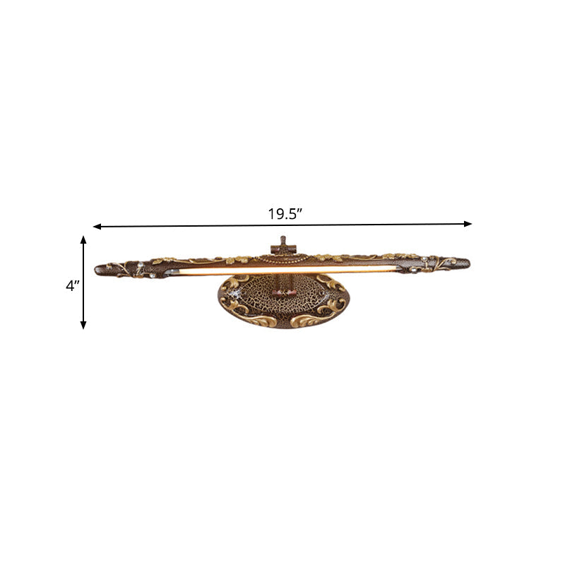 Frendorf | Braune verlängerte Vanity-Light-Armatur klassische Metall-LED-Badezimmer-Wandleuchte Lampe in Weiß/Warmlicht, 19,5"/23,5"/26" breit
