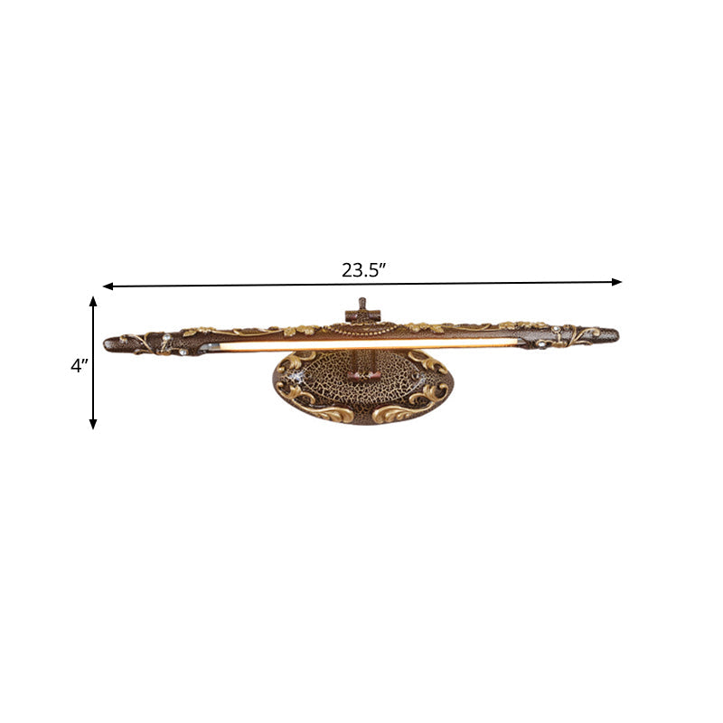 Braun verlängerte Vanity-Leuchte Klassische Metall LED Badezimmer Wandleuchte Lampe in Weiß/Warmlicht, 19,5"/23,5"/26" breit