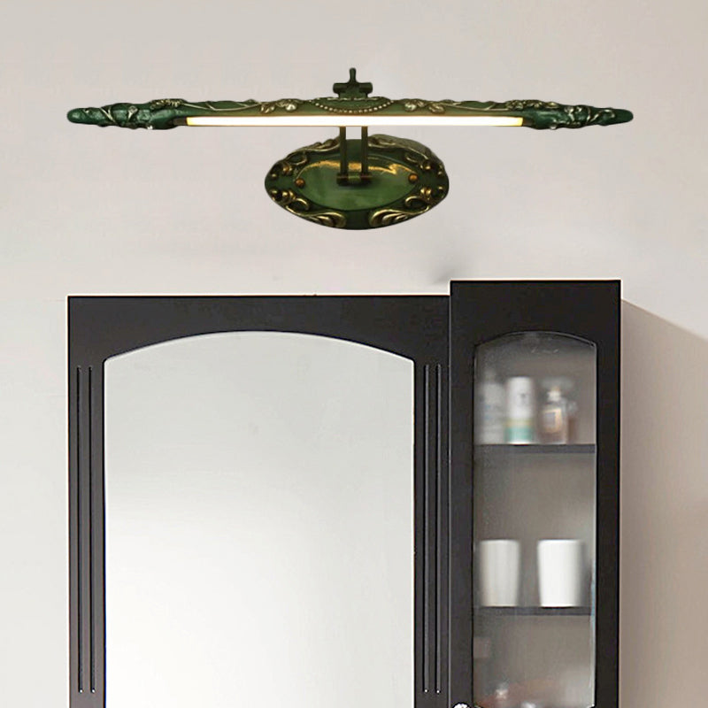 19.5"/23.5"/26" Breite Grüne Verlängerte Waschbeckenleuchte Klassische Metall LED Badezimmer Wandleuchte Lampe, Weiß/Warmes Licht