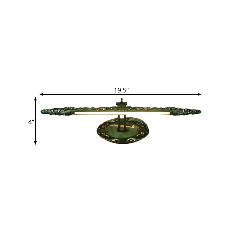 19.5"/23.5"/26" Breite Grüne Verlängerte Waschbeckenleuchte Klassische Metall LED Badezimmer Wandleuchte Lampe, Weiß/Warmes Licht