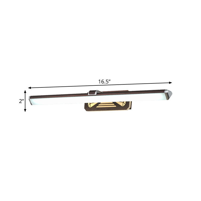 Braun verlängert Vanity Licht Leuchte Klassisch Metall LED 16,5"/23" breite Badezimmer Wandleuchte Lampe in weiß/warmer Licht