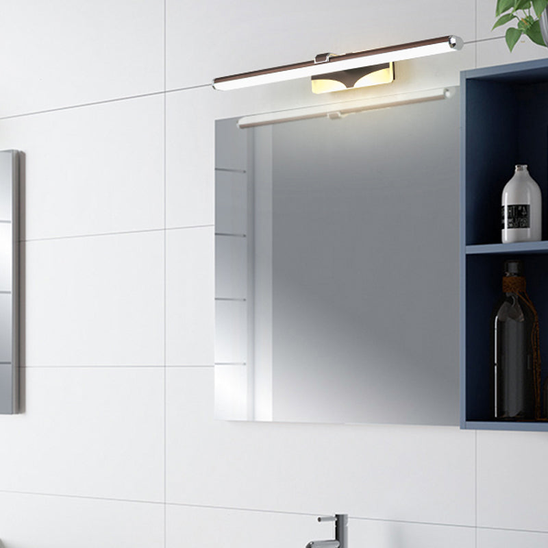 Braun verlängerte Vanity Lichtarmatur klassische Metall LED Badezimmer Wandleuchte Lampe in Weiß/Warmlicht, 16,5"/23" breit