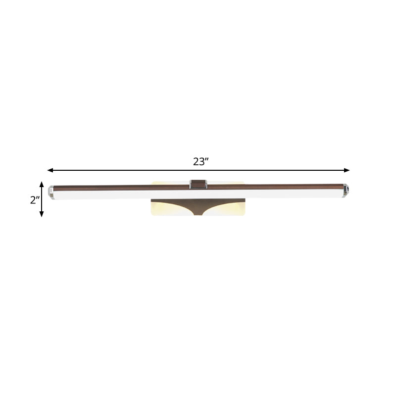 Braun verlängerte Vanity Lichtarmatur klassische Metall LED Badezimmer Wandleuchte Lampe in Weiß/Warmlicht, 16,5"/23" breit