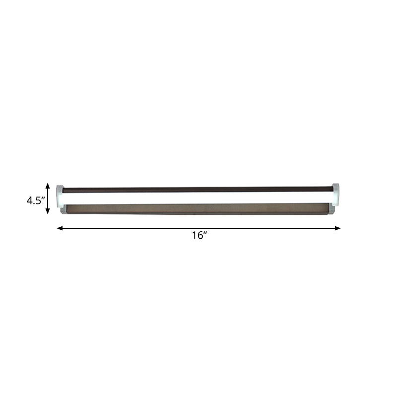 Frendorf | 16"/22.5" Breite Braune Verlängerte Vanity Lichtarmatur Klassische Metall LED Badezimmer Wandleuchte Lampe, Weiß/Warmes Licht