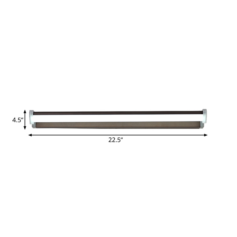 Frendorf | 16"/22.5" Breite Braune Verlängerte Vanity Lichtarmatur Klassische Metall LED Badezimmer Wandleuchte Lampe, Weiß/Warmes Licht