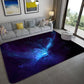 Frendorf | Mystical Galaxy 3D Grafik Teppich Blau-Schwarz Polypropylen Teppich Rutschfeste Unterlage Waschbar Fleckenresistenter Teppich für Wohnzimmer