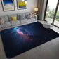 Frendorf | Mystical Galaxy 3D Grafik Teppich Blau-Schwarz Polypropylen Teppich Rutschfeste Unterlage Waschbar Fleckenresistenter Teppich für Wohnzimmer