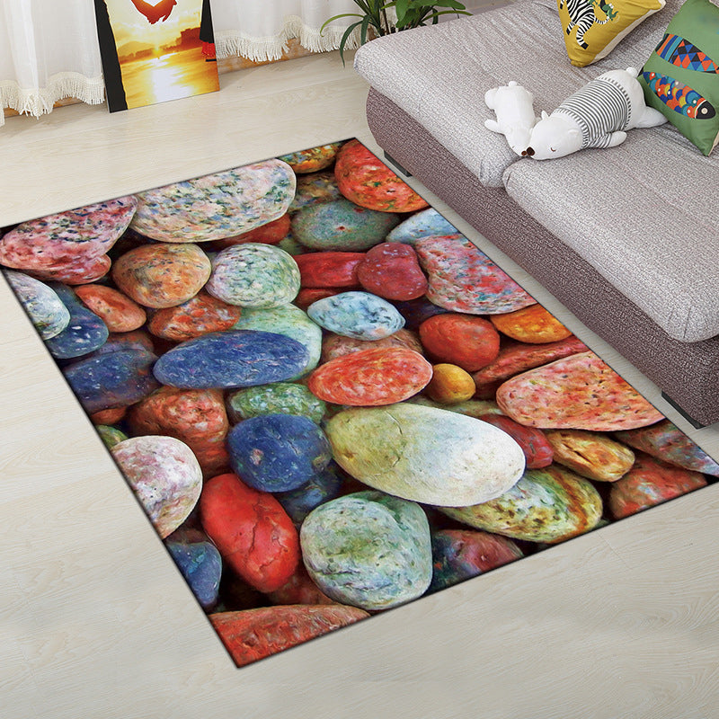 Multi-Color Moderner Teppich Polyester Digital Grafik Teppich Antirutsch Rücken Haustierfreundlicher Waschbarer Teppich für das Gästezimmer