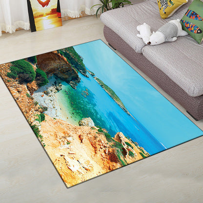 Multi-Color Moderner Teppich Polyester Digital Grafik Teppich Antirutsch Rücken Haustierfreundlicher Waschbarer Teppich für das Gästezimmer