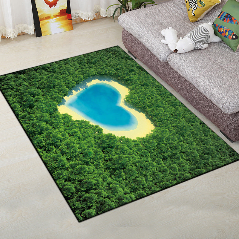 Multi-Color Moderner Teppich Polyester Digital Grafik Teppich Antirutsch Rücken Haustierfreundlicher Waschbarer Teppich für das Gästezimmer