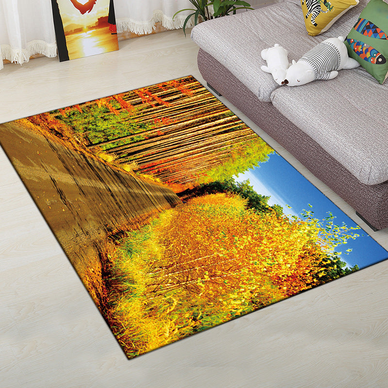 Multi-Color Moderner Teppich Polyester Digital Grafik Teppich Antirutsch Rücken Haustierfreundlicher Waschbarer Teppich für das Gästezimmer